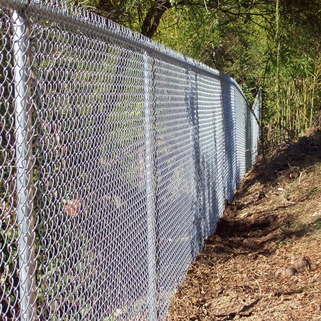 Close Up Of Installed Chain link Fence Post